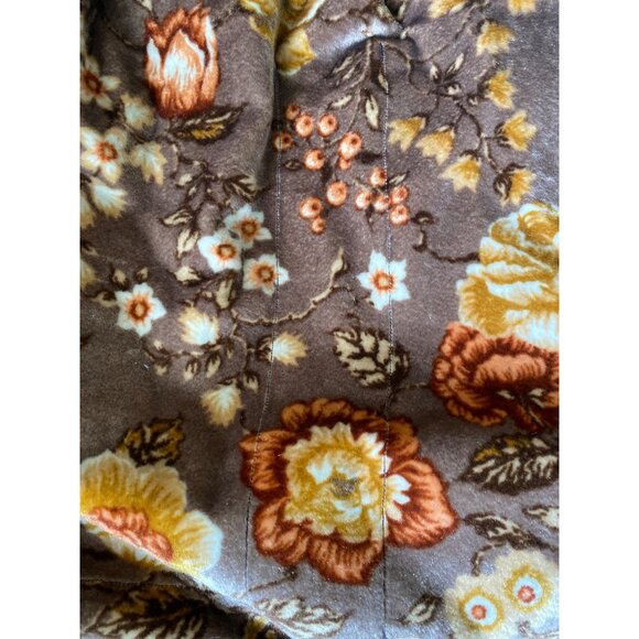 Vintage 70s Boho Floral Carpet Bag Retro Velour Purse 17" w/Wood Handles - Picture 10 of 15